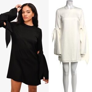 Ellery Ivory Tie-Sleeve Dress